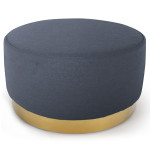 paris prix Pouf Rond en Velours Design "Minnie" 75cm Gris