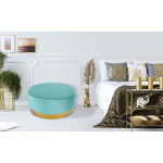 Paris Prix Pouf Rond En Velours Design "Minnie" 75cm Menthe