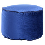 paris prix Pouf Rond en Velours "Taj Mahal" 47cm Bleu