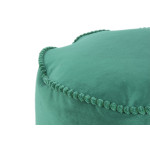 Paris Prix Pouf Rond En Velours "Taj Mahal" 47cm Vert