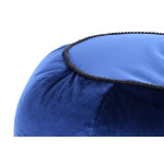 Paris Prix Pouf Rond En Velours "Taj Mahal" 65cm Bleu