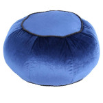 paris prix Pouf Rond en Velours "Taj Mahal" 65cm Bleu