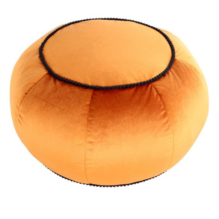 Paris Prix Pouf Rond En Velours "Taj Mahal" 65cm Bronze
