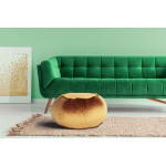 Paris Prix Pouf Rond En Velours "Taj Mahal" 65cm Marron