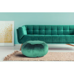 Paris Prix Pouf Rond En Velours "Taj Mahal" 65cm Vert