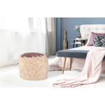 Paris Prix Pouf Rond Imitation Fourrure "Bobtail" 45cm Beige