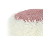 Paris Prix Pouf Rond Imitation Fourrure "Bobtail" 45cm Blanc