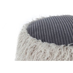 Paris Prix Pouf Rond Imitation Fourrure "Bobtail" 45cm Gris Clair