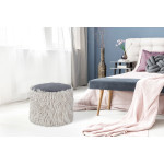 Paris Prix Pouf Rond Imitation Fourrure "Bobtail" 45cm Gris Clair