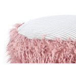 Paris Prix Pouf Rond Imitation Fourrure "Bobtail" 45cm Rose