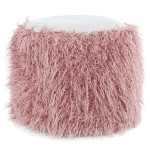 paris prix Pouf Rond Imitation Fourrure "Bobtail" 45cm Rose