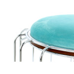 Paris Prix Pouf & Table D'Appoint "Comfortable" 50cm Menthe & Argent