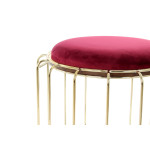 Paris Prix Pouf & Table D'Appoint "Comfortable" 50cm Rouge & Or