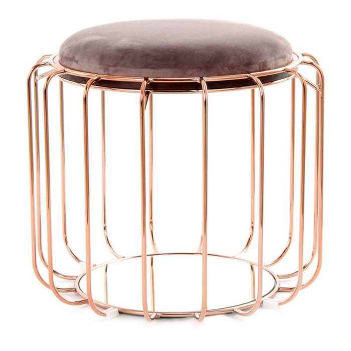 Paris Prix Pouf & Table D'Appoint "Comfortable" 50cm Violet & Rose