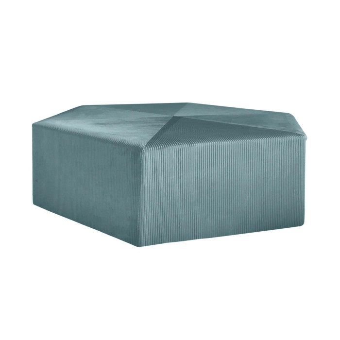 Paris Prix Pouf Velours Côtelé "Giulia" 75cm Bleu Canard