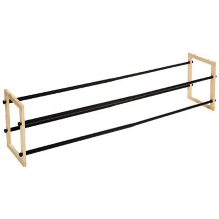 Paris Prix Range-Chaussures 12 Paires "Extensible" 60cm Noir