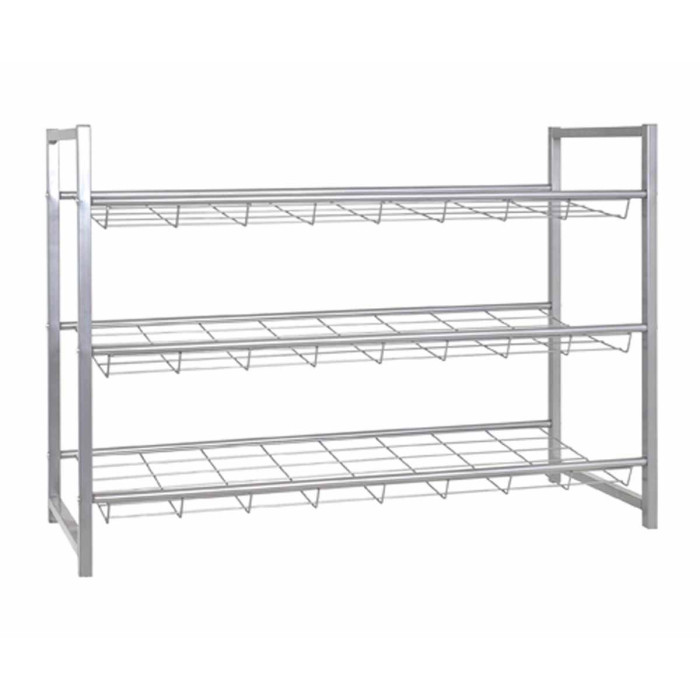 Paris Prix Range-Chaussures 12 Paires "Klom" 80cm Argent