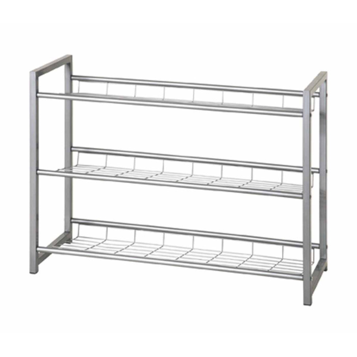 Paris Prix Range-Chaussures 12 Paires "Plase" 80cm Argent