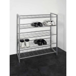 Paris Prix Range-Chaussures 5 Niveaux "Plase" 106cm Argent