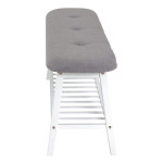 Paris Prix Range-Chaussures & Banc "Bambou" 100cm Blanc