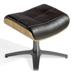 paris prix Repose-pieds en Cuir "Otoman" 39cm Chocolat & Naturel