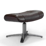 Paris Prix Repose-pieds En Cuir "Otoman" 40cm Chocolat