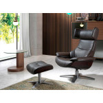 Paris Prix Repose-pieds En Cuir "Otoman" 40cm Chocolat