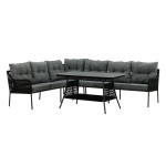 paris prix Salon d'Angle de Jardin "Berlin" 196cm Noir