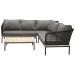 Paris Prix Salon D'Angle De Jardin En Bois "Andorra" 127cm Noir