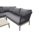Paris Prix Salon D'Angle De Jardin En Bois "Andorra" 127cm Noir