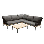 paris prix Salon d'Angle de Jardin en Bois "Andorra" 127cm Noir