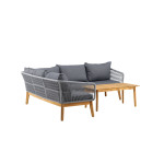Paris Prix Salon D'Angle De Jardin En Bois "Chania" 210cm Gris