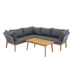 paris prix Salon d'Angle de Jardin en Bois "Chania" 210cm Gris