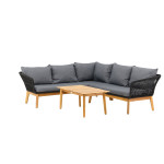 Paris Prix Salon D'Angle De Jardin En Bois "Chania" 210cm Noir