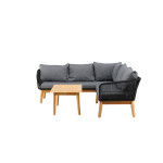 Paris Prix Salon D'Angle De Jardin En Bois "Chania" 210cm Noir