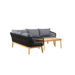Paris Prix Salon D'Angle De Jardin En Bois "Chania" 210cm Noir