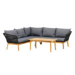 paris prix Salon d'Angle de Jardin en Bois "Chania" 210cm Noir