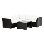 paris prix Salon d'Angle de Jardin "Haiti" 194cm Noir & Blanc