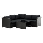paris prix Salon d'Angle de Jardin "Haiti" 194cm Noir