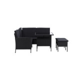 Paris Prix Salon D'Angle De Jardin "Knock" 145cm Noir