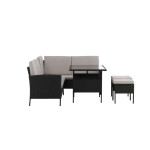 Paris Prix Salon D'Angle De Jardin "Knock" 145cm Noir & Gris