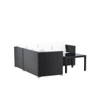 Paris Prix Salon D'Angle De Jardin "Kuba" 180cm Noir & Blanc