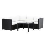 paris prix Salon d'Angle de Jardin "Kuba" 180cm Noir & Blanc