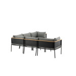 Paris Prix Salon D'Angle De Jardin "Nettan" 226cm Noir
