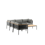 Paris Prix Salon D'Angle De Jardin "Nettan" 226cm Noir