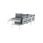 Paris Prix Salon D'Angle De Jardin "Odense" 167cm Blanc & Gris