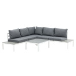paris prix Salon d'Angle de Jardin "Odense" 167cm Blanc & Gris