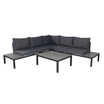 paris prix Salon d'Angle de Jardin "Odense" 167cm Noir & Gris