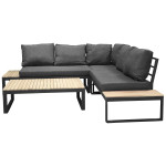 Paris Prix Salon D'Angle De Jardin "Panama" 225cm Noir