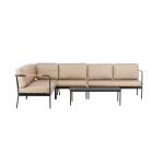 Paris Prix Salon D'Angle De Jardin "Pehnna" 280cm Noir & Beige